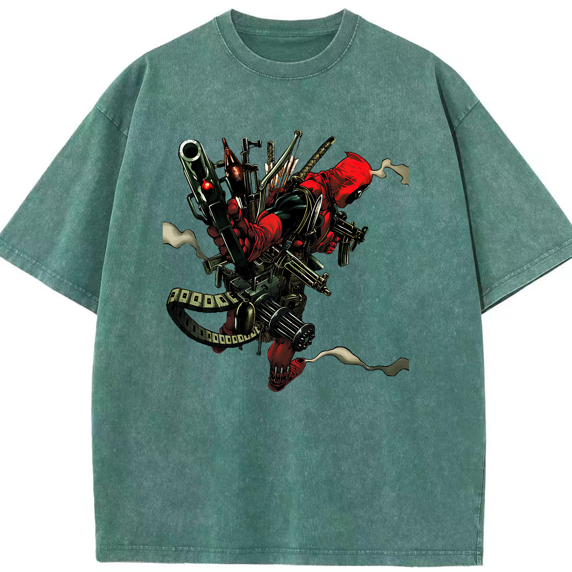 （画像用） Deadpool デッドプール 綿100% ヴィンテージ風 半袖Tシャツ（フロントプリント）